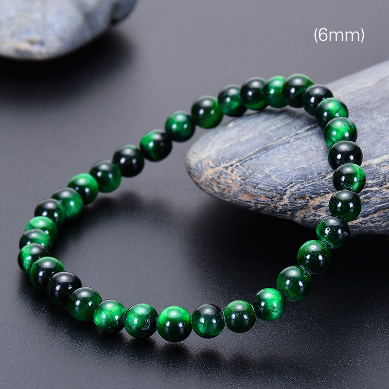 Pulsera de cuentas hechas a mano de tigre verde natural al por mayor